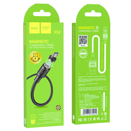 [X52] HOCO Magnetic Magnet Suction Charging Cable (Lightning/Micro/Type C) - Polar Tech Australia