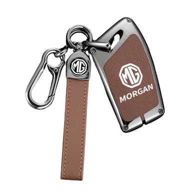 MG Zinc Alloy + PU Leather Car Key Fob Case Cover For MG3, MG5, MG6, MG7, ZST, ZS, GS, MG ONE, MG4 EV