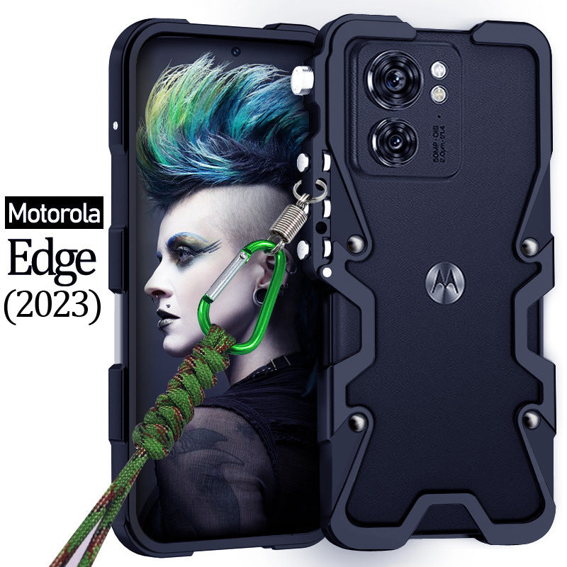 Cargue la imagen en el visor de la galería, [With Lanyard] Motorola Moto Edge 2023 - Metal Phone Border Mechanics Series Case - Polar Tech Australia
