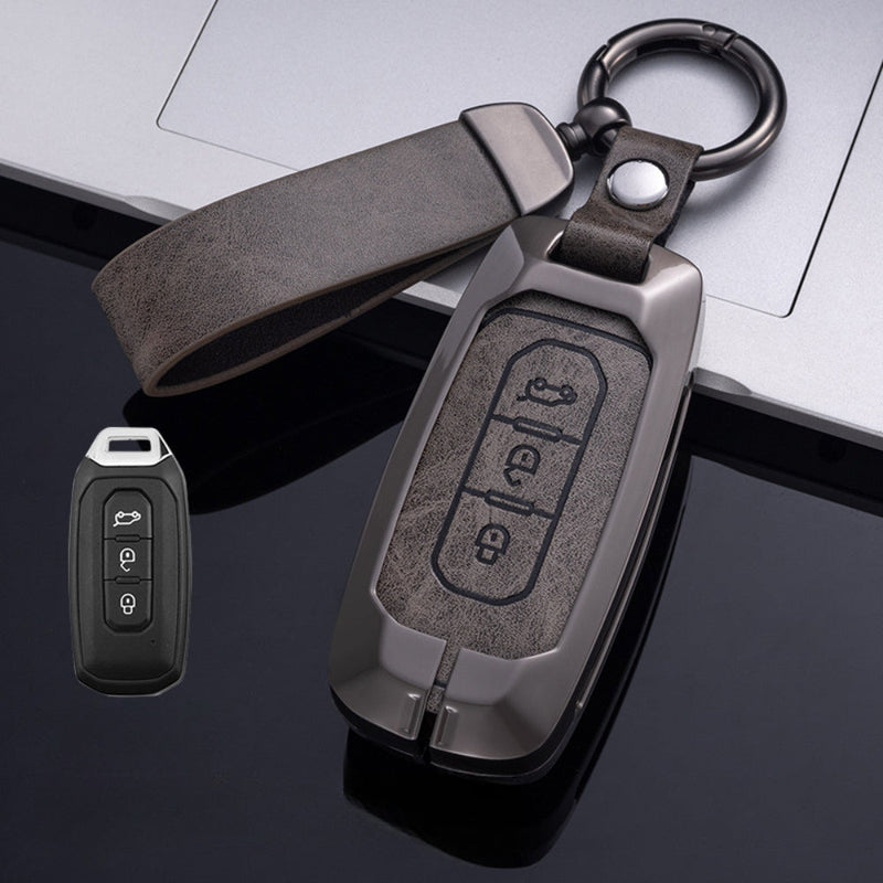 Chargez l&#39;image dans la visionneuse de la galerie, Ford Zinc Alloy Leather Folding Car Key Fob Case Cover For Ranger, Mustang, Everest, Escape, Puma, Transit, Focus, Fiesta, Ranger Raptor, Mondeo
