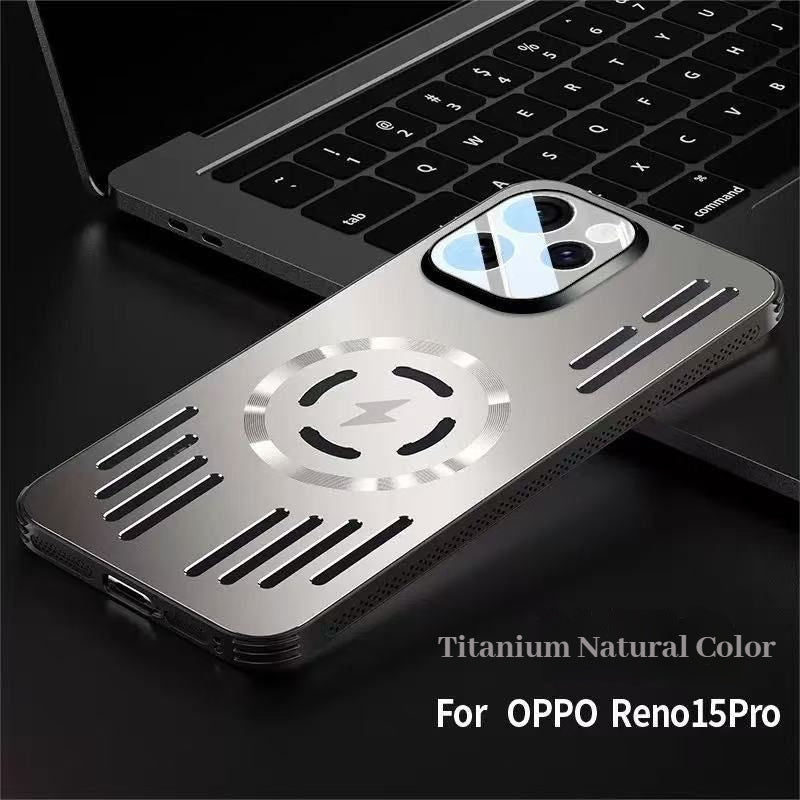 Load image into Gallery viewer, [Magsafe Compatible] OPPO Reno15 Pro Metal Matte Magnetic Hollow Cooling Case - Polar Tech Australia
