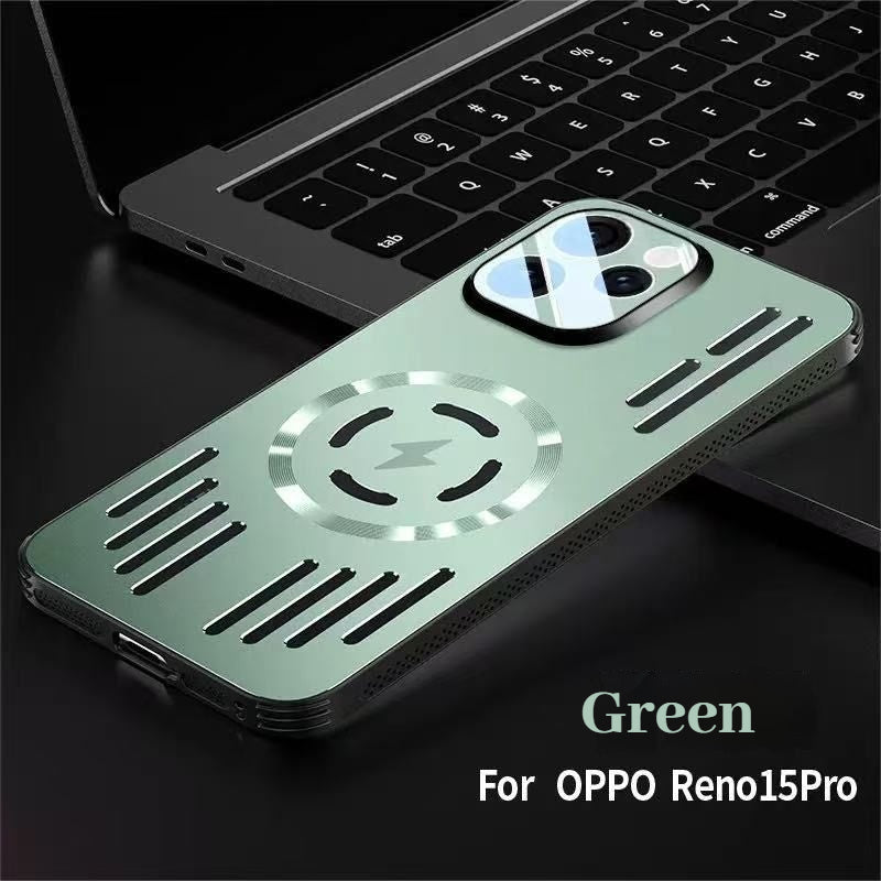 Load image into Gallery viewer, [Magsafe Compatible] OPPO Reno15 Pro Metal Matte Magnetic Hollow Cooling Case - Polar Tech Australia
