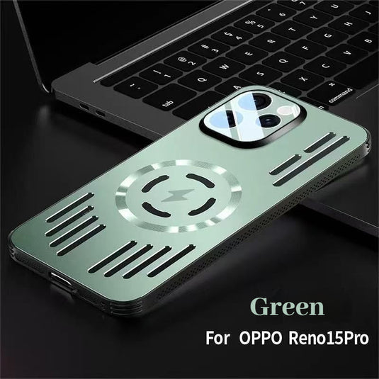 [Magsafe Compatible] OPPO Reno15 Pro Metal Matte Magnetic Hollow Cooling Case - Polar Tech Australia