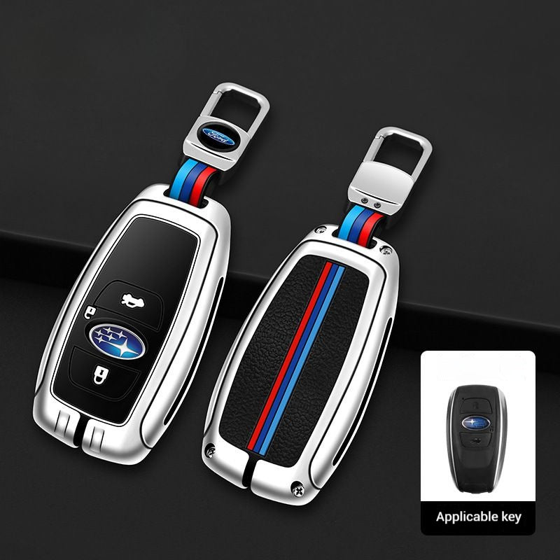 Chargez l&#39;image dans la visionneuse de la galerie, Subaru Metal Shell &amp; Soft Silicone Full Protection Remote Car Key Fob Case Cover For Outback, Forester, Impreza, WRX, XV, Crosstrek, Legacy
