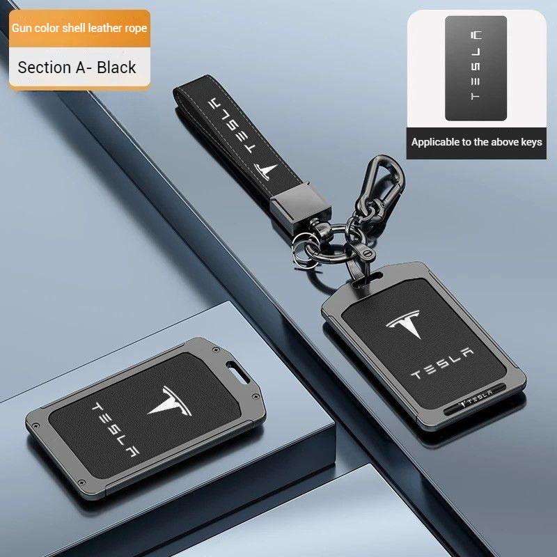 Chargez l&#39;image dans la visionneuse de la galerie, Tesla Alloy-Framed Leather Card Key Case for Model 3 &amp; Model Y
