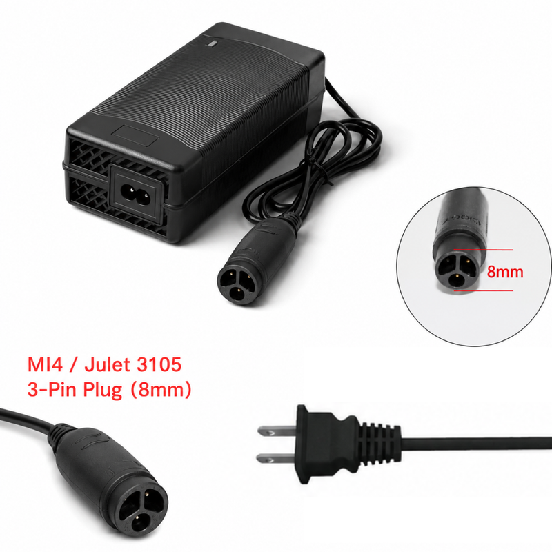 Chargez l'image dans la visionneuse de la galerie, [48V-54.6V/3A][Mi4-Julet 3105] Universal Charger For 48V Li-Ion Lithium Battery Pack Electric Scooter EBike AC Power Adapter Charger
