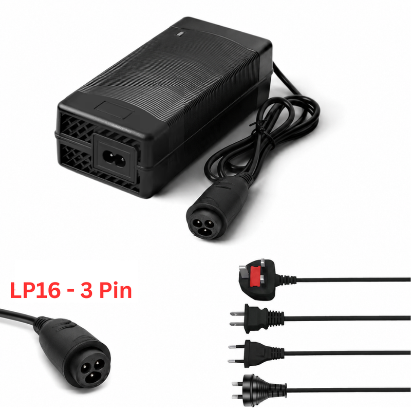 Chargez l'image dans la visionneuse de la galerie, [48V-54.6V/3A][LP16-3P] Universal Charger For 48V Li-Ion Lithium Battery Pack Electric Scooter EBike AC Power Adapter Charger
