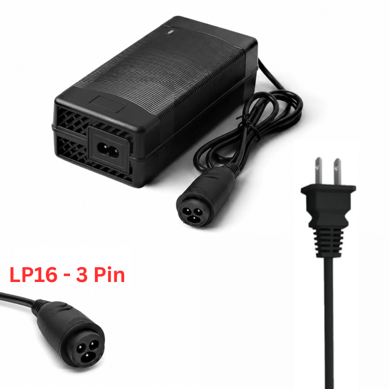 Chargez l'image dans la visionneuse de la galerie, [48V-54.6V/3A][LP16-3P] Universal Charger For 48V Li-Ion Lithium Battery Pack Electric Scooter EBike AC Power Adapter Charger
