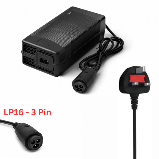 [48V-54.6V/3A][LP16-3P] Universal Charger For 48V Li-Ion Lithium Battery Pack Electric Scooter EBike AC Power Adapter Charger