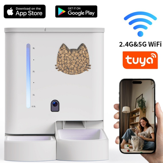 [TUYA Smart Home][With HD Camera] Large-Capacity Smart Automatic Cat Feeder with Integrated Water Dispenser