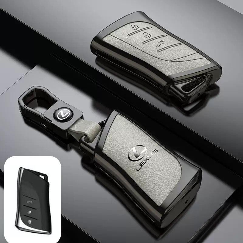 Cargue la imagen en el visor de la galería, Lexus Zinc Alloy + PU Leather Car Key Fob Case Cover For ES200, ES300, RX350, NX350H, LS500H
