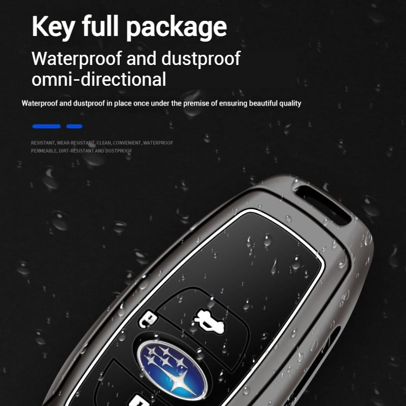 Chargez l&#39;image dans la visionneuse de la galerie, Subaru Metal Shell &amp; Soft Silicone Full Protection Remote Car Key Fob Case Cover For Outback, Forester, Impreza, WRX, XV, Crosstrek, Legacy
