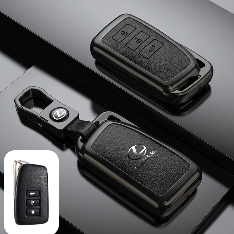 Cargue la imagen en el visor de la galería, Lexus Zinc Alloy + PU Leather Car Key Fob Case Cover For ES200, ES300, RX350, NX350H, LS500H
