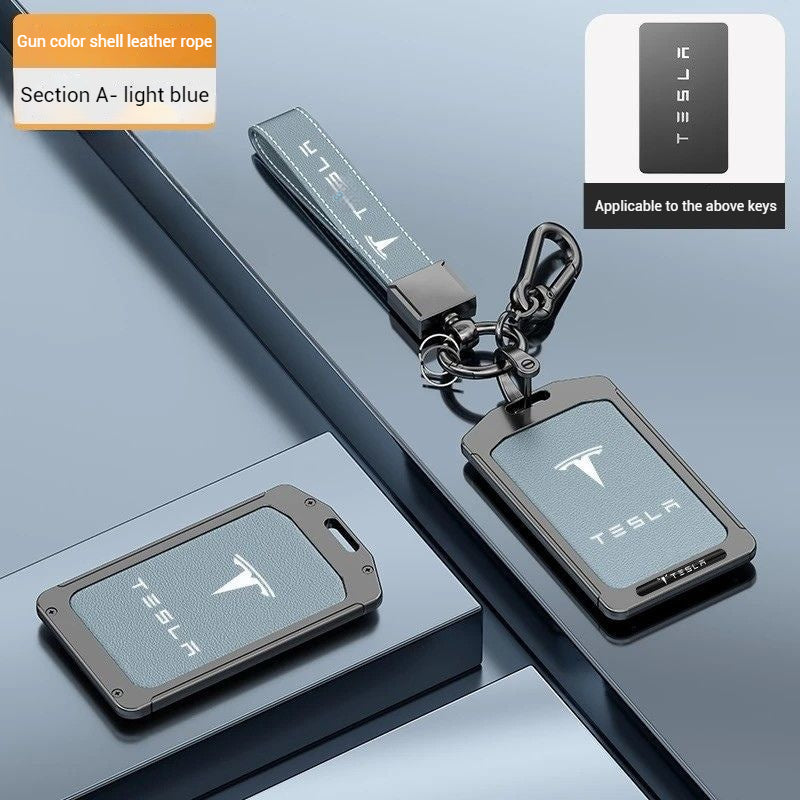 Chargez l&#39;image dans la visionneuse de la galerie, Tesla Alloy-Framed Leather Card Key Case for Model 3 &amp; Model Y
