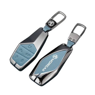 MG 360° Full Metal Protection + PU Leather Car Key Fob Case Cover For MG5, MG6, MG7, ZS, HS, ONE