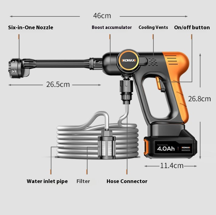 Load image into Gallery viewer, Komax 21V High Power Cordless Wireless High Pressure Car Washing Machine, Cleaning Garden Work Watering Machine
