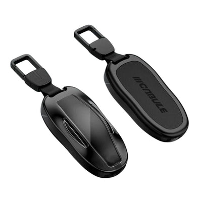 Tesla Full Aluminum Alloy + PU Leather Cover Car Key Fob Case for Model X