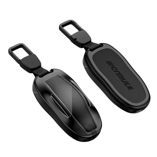 Tesla Full Aluminum Alloy + PU Leather Cover Car Key Fob Case for Model X