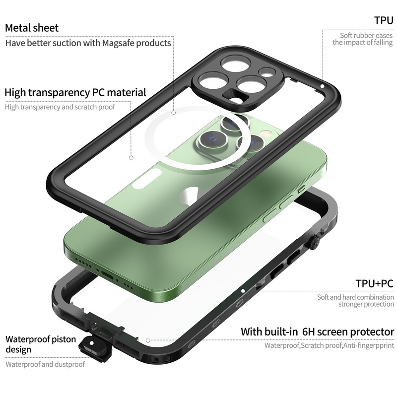Load image into Gallery viewer, [Magsafe Compatible][Dot Series] Apple iPhone 14/14 Plus/14 Pro/14 Pro Max Redpepper IP68 Waterproof Heavy Duty Tough Armor Case - Polar Tech Australia
