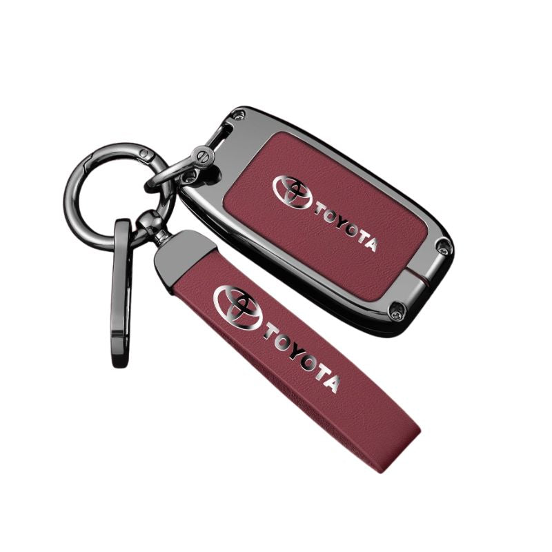 Load image into Gallery viewer, Toyota Full Metal  Coverage + PU Leather Car Key Fob Case Cover For Corolla, Camry, Prado, Avalon - i-Station Mobile Phone &amp; Electronic Device Repair and Accessories
