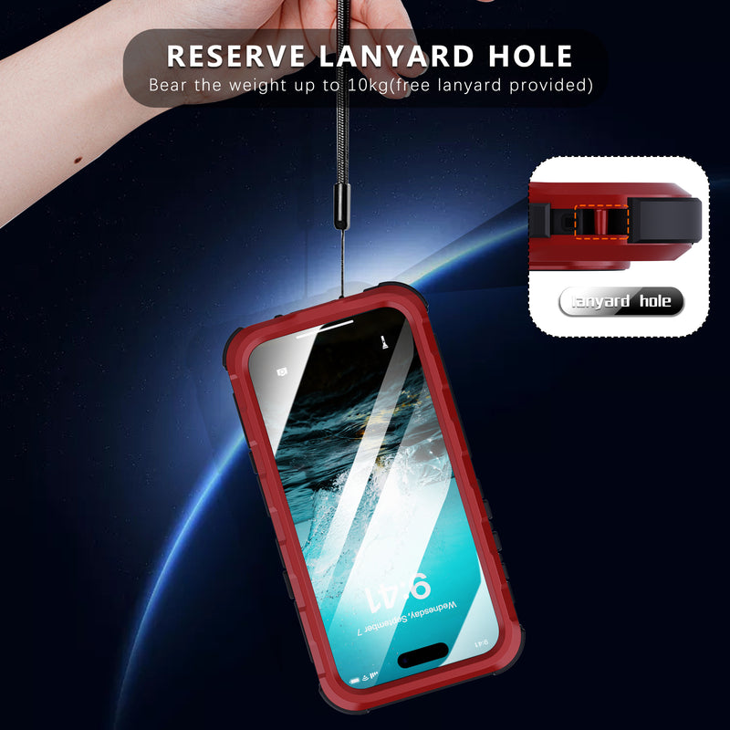 Cargue la imagen en el visor de la galería, [M Series][Magsafe Compatible] Apple iPhone 14 / 14 Plus / 14 Pro / 14 Pro Max - Redpepper Metal Heavy Duty Waterproof Magnetic Silicone Phone Case With Lanyard - Polar Tech Australia
