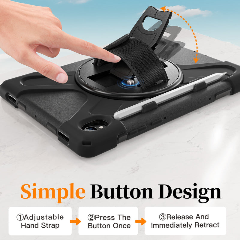 Load image into Gallery viewer, Samsung Galaxy Tab S11 (2025) 11" - Heavy Duty 360 Degree Rotate Stand Hand Strap Case With Shoulder Strap - i-Station Mobile Phone &amp; Electronic Device Repair and Accessories
