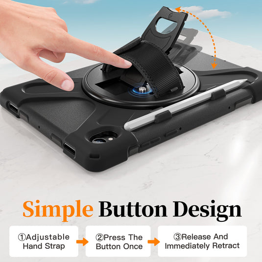 Samsung Galaxy Tab S11 (2025) 11" - Heavy Duty 360 Degree Rotate Stand Hand Strap Case With Shoulder Strap - i-Station Mobile Phone & Electronic Device Repair and Accessories