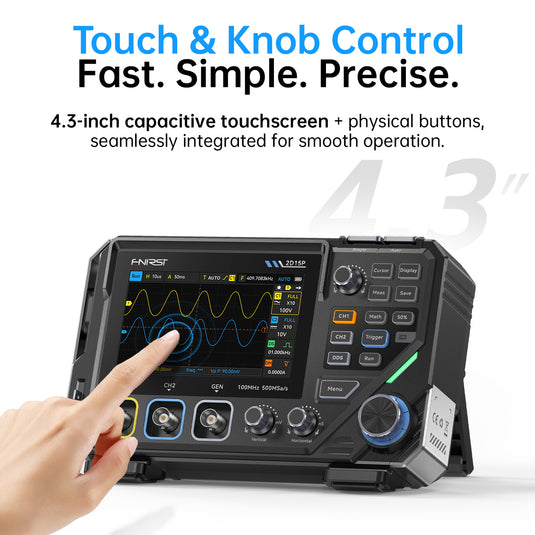 [2D15P] FNIRSI 3-in-1 Benchtop 2CH 100MHz Phosphor Oscilloscope Multimeter