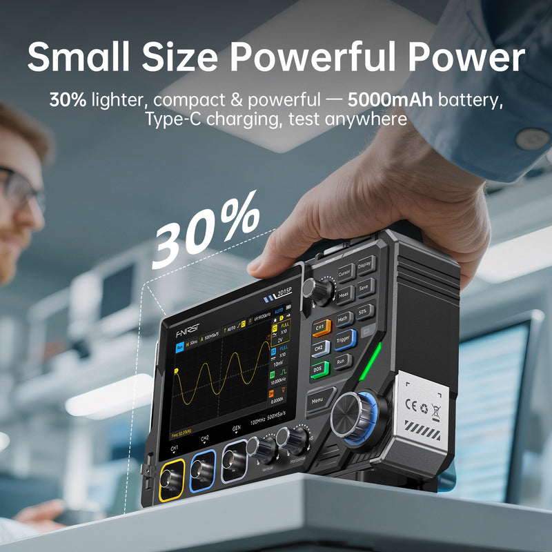 Cargue la imagen en el visor de la galería, [2D15P] FNIRSI 3-in-1 Benchtop 2CH 100MHz Phosphor Oscilloscope Multimeter
