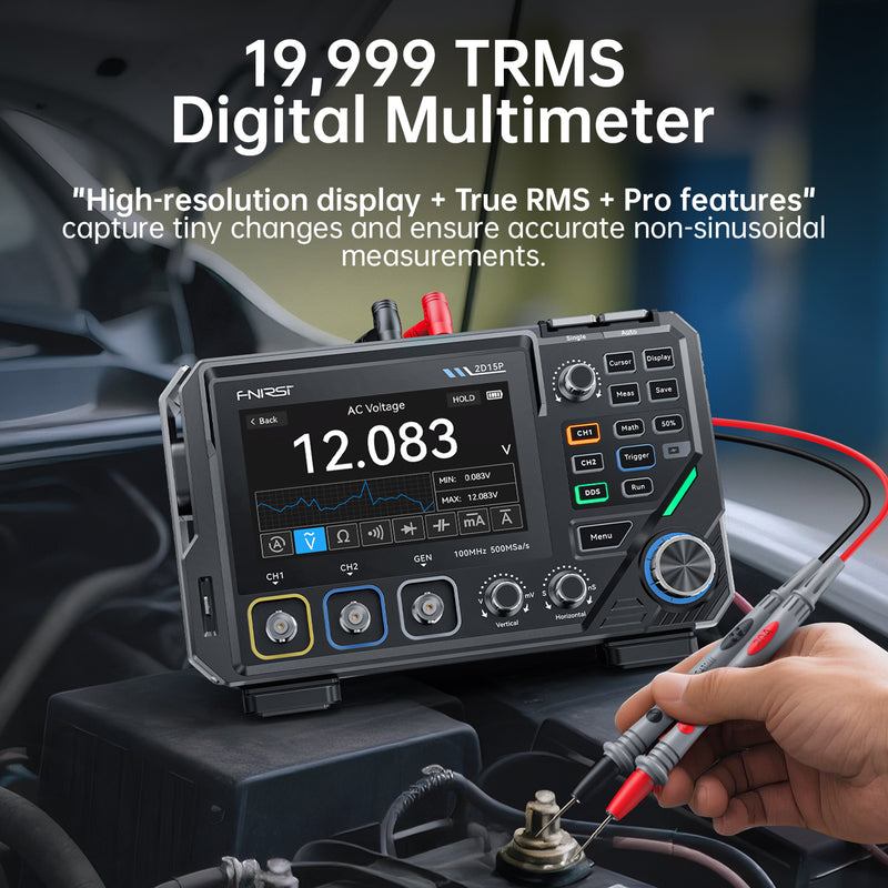 Cargue la imagen en el visor de la galería, [2D15P] FNIRSI 3-in-1 Benchtop 2CH 100MHz Phosphor Oscilloscope Multimeter
