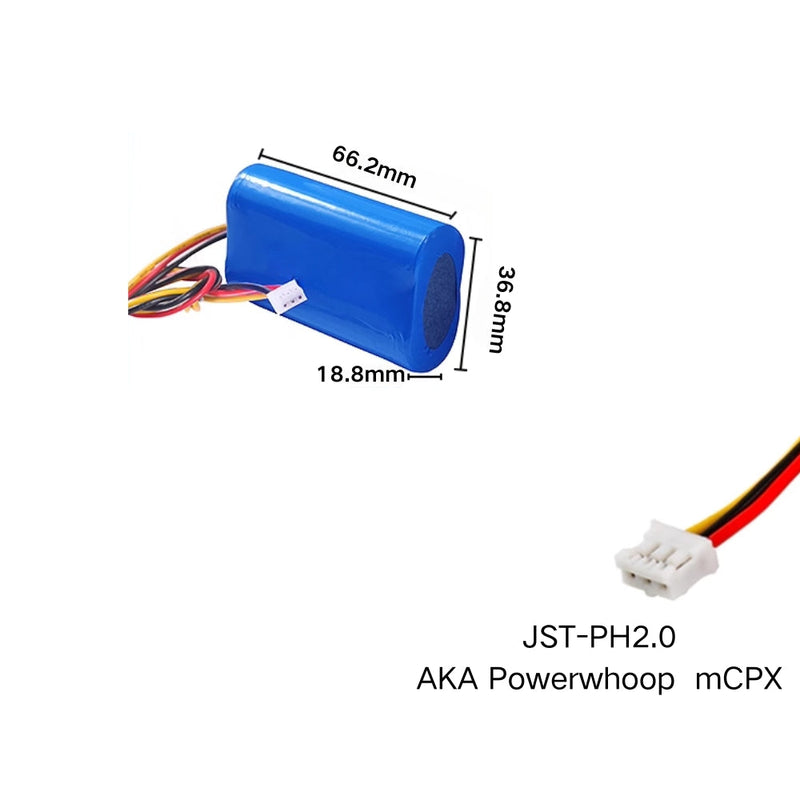 Cargue la imagen en el visor de la galería, [PH2.0-3P JST Connector][18650] Universal 2600mAh 7.4V Rechargeable Li-Ion Lithium Polymer Battery - Polar Tech Australia
