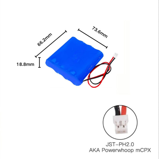 [PH2.0-JST Connector][18650] Universal 2000mAh 14.8V Rechargeable Li-Ion Lithium Polymer Battery - Polar Tech Australia