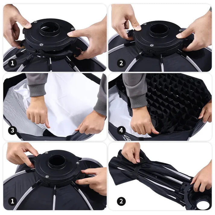 Cargue la imagen en el visor de la galería, Ulanzi 40cm / 60cm Quick Release Octagonal Softbox with Mini Bowens Mount
