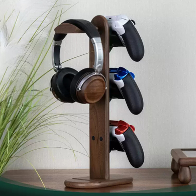 Wooden Headphone Stand, Switch Game Controller, Xbox Solid Wood Storage Rack - Polar Tech Australia