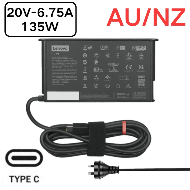 Chargez l&#39;image dans la visionneuse de la galerie, [20V-6.75A/135W][Type C] Lenovo Thinkpad Laptop AC Power Supply Adapter Charger - Polar Tech Australia
