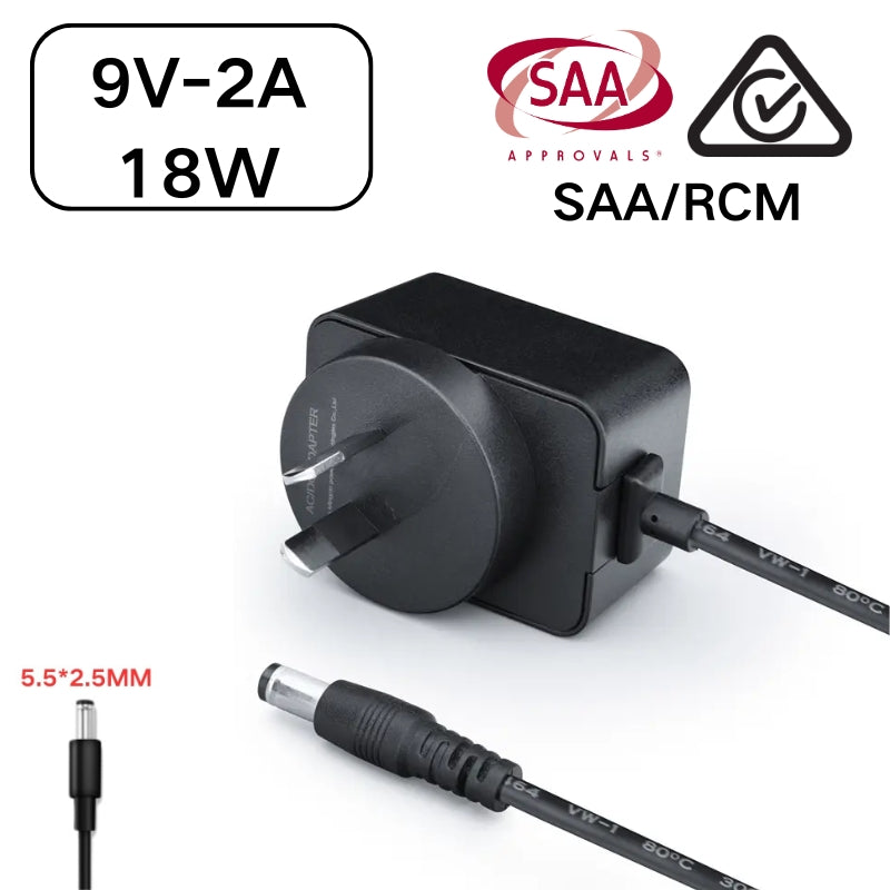 Load image into Gallery viewer, [SAA/RCM][9V][5.5x2.5 &amp; 5.5x2.1] Universal Computer/Monitor/LED Strip/Light Module/Speaker/CCTV/Router/Camera - Power Supply Adapter Wall Charger
