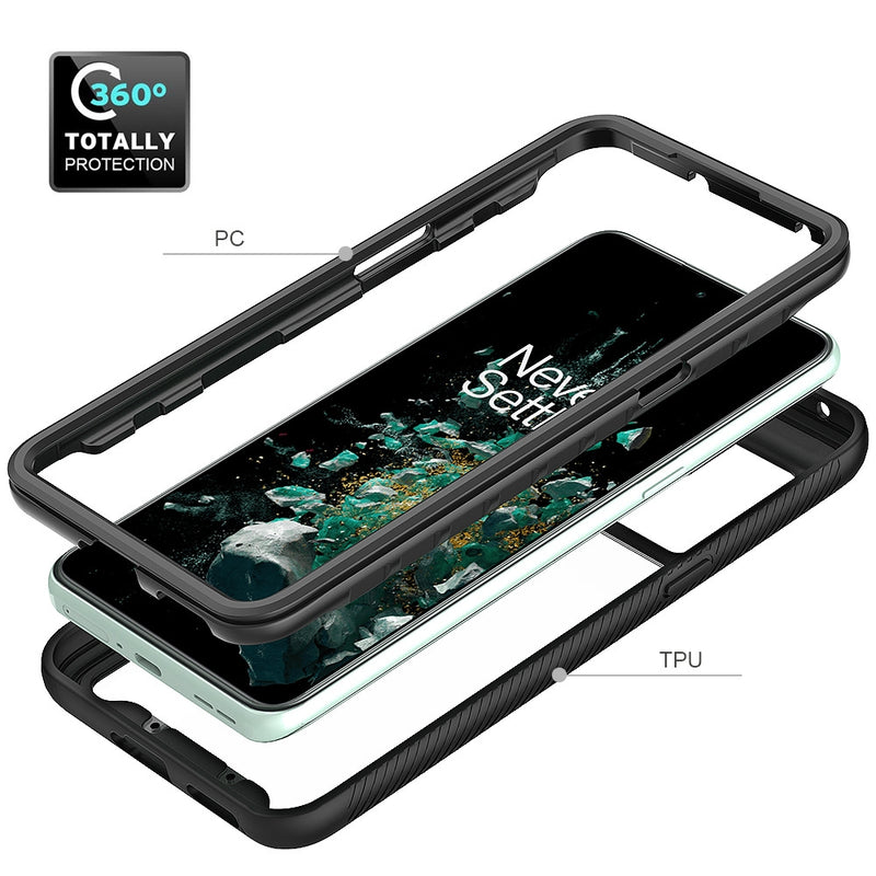 Chargez l&#39;image dans la visionneuse de la galerie, OnePlus 10T - Solid Color Shockproof TPU Clear PC Phone Case
