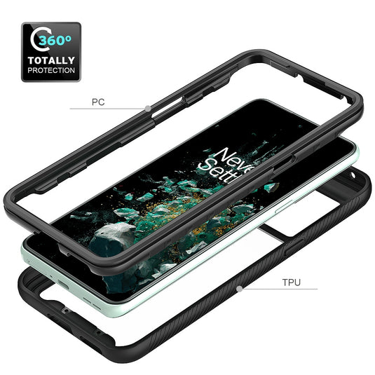 OnePlus 10T - Solid Color Shockproof TPU Clear PC Phone Case