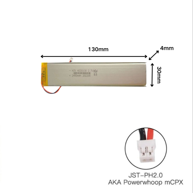 Chargez l&#39;image dans la visionneuse de la galerie, [PH2.0-JST Connector][4030130] Universal 2450mAh 3.7V Rechargeable Li-Ion Lithium Polymer Battery - Polar Tech Australia
