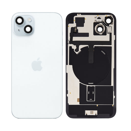 [Assembly With Flex] Apple iPhone 15 Plus - Back Rear Glass With Camera Lens, Flash Light Flex & Magsafe Magnet Ring NFC Wireless Charging Flex