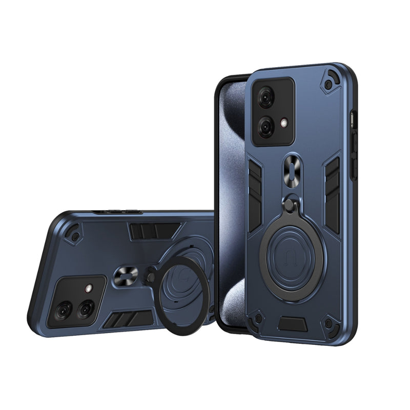 Load image into Gallery viewer, Motorola Moto E32 - Metal Ring 360 Degree Rotating Holder PC Hybrid TPU Phone Case
