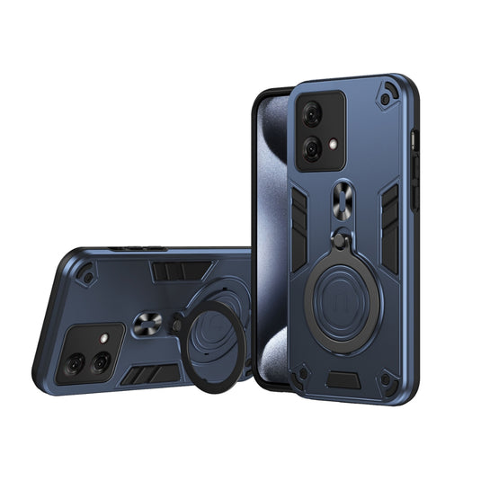 Motorola Moto Edge 50 Pro - Metal Ring 360 Degree Rotating Holder PC Hybrid TPU Phone Case