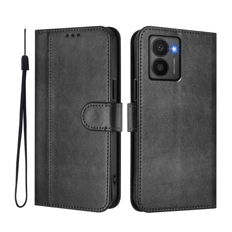 Cargue la imagen en el visor de la galería, HMD Skyline - Line Splicing Buckle Retro Leather Phone Case
