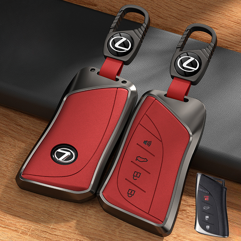 Cargue la imagen en el visor de la galería, Lexus Aluminum Alloy + PU Leather Car Key Fob Case Cover For ES200, ES300h, RX350h, RX300, NX200, NX260 - Polar Tech Australia
