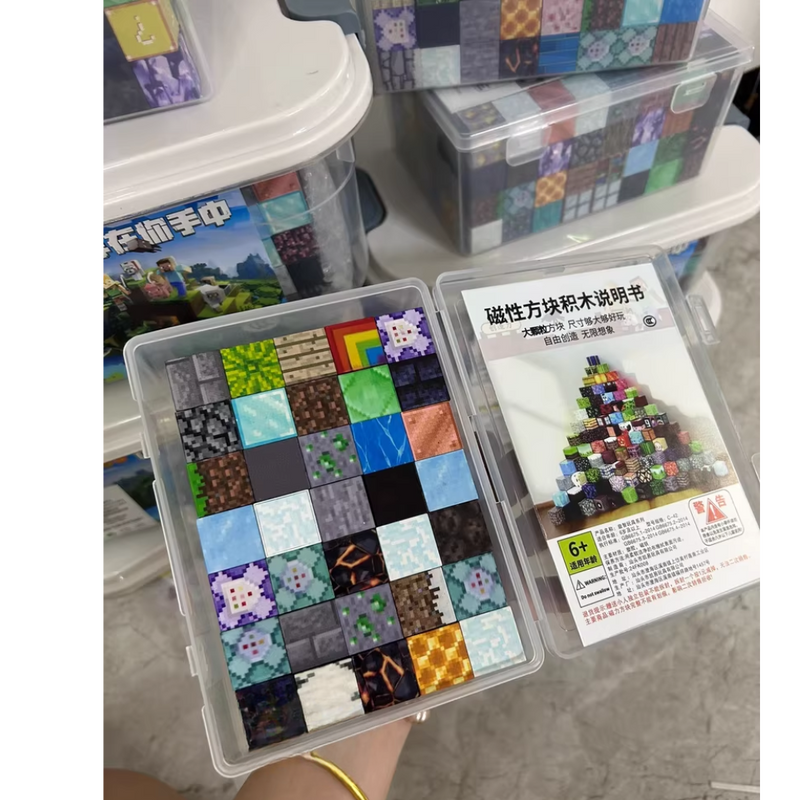 Load image into Gallery viewer, [400pcs] Minecraft Magnetic Building Blocks – 400pcs Random Mini Magnet Bricks Creative Educational Toy for Kids
