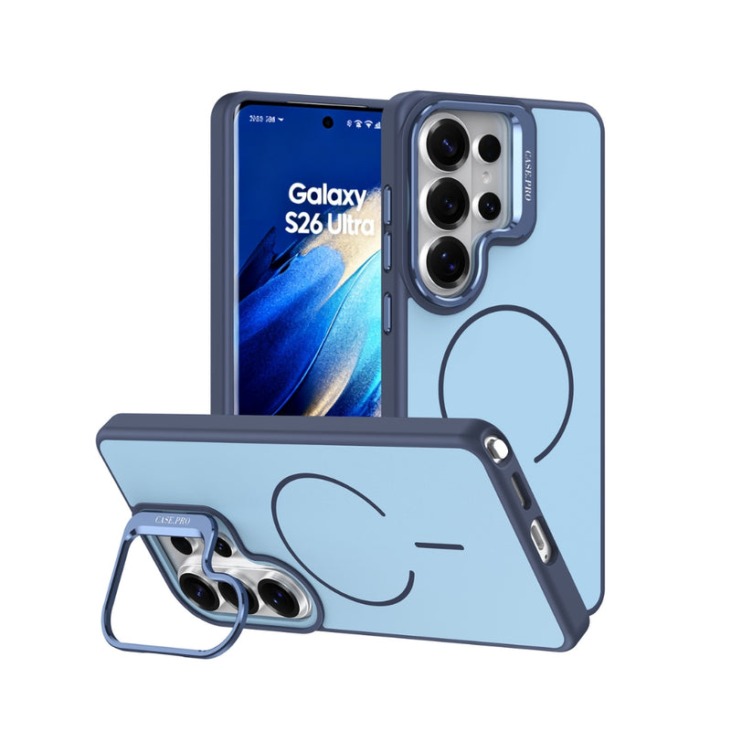 Cargue la imagen en el visor de la galería, Samsung Galaxy S26 / S26 Plus / S26 Ultra - Color Block Magnetic Skin-Feel Camera Stand Protective Case
