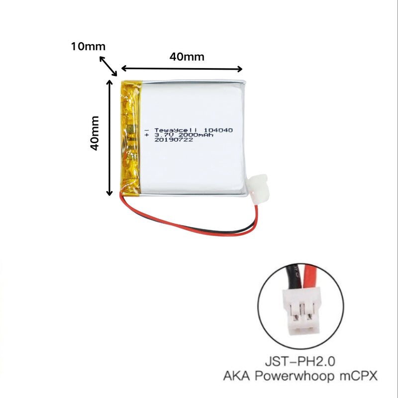 Chargez l&#39;image dans la visionneuse de la galerie, [PH2.0-JST Connector][104040] Universal 2000mAh 3.7V Rechargeable Li-Ion Lithium Polymer Battery - Polar Tech Australia
