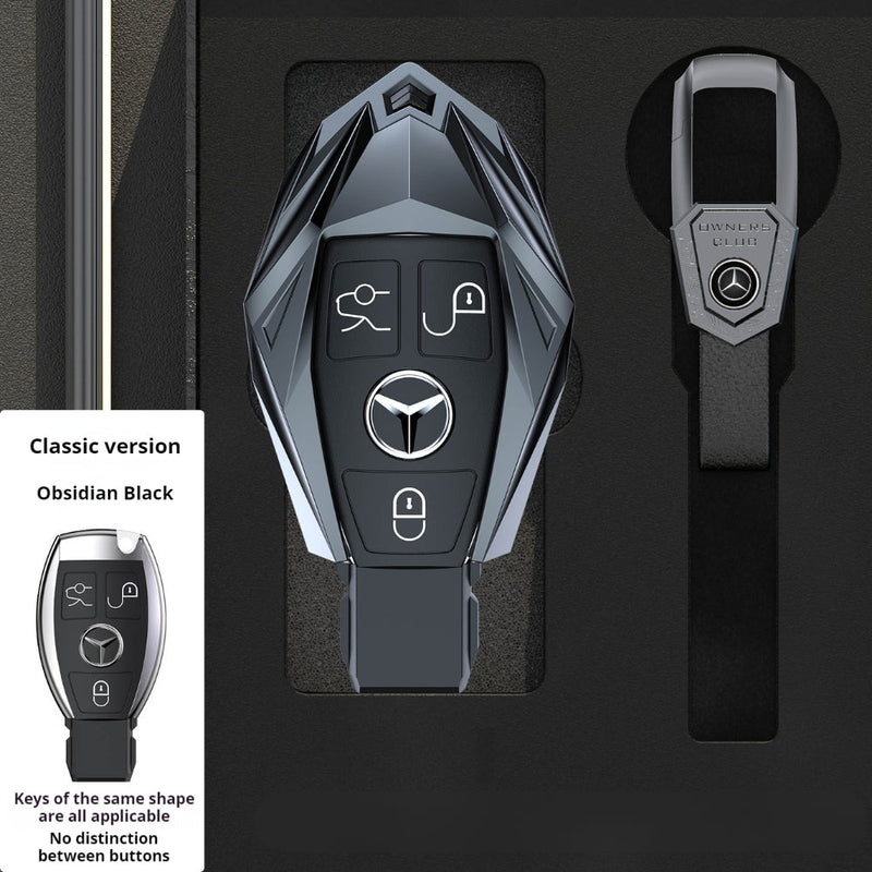 Chargez l&#39;image dans la visionneuse de la galerie, Mercedes Benz Mecha Style Zinc Alloy Car Key Fob Case Cover For Benz A, B, C, E, S, G-Class, GLA, GLB, GLC, GLE, GLS, CLA, CLS, EQC
