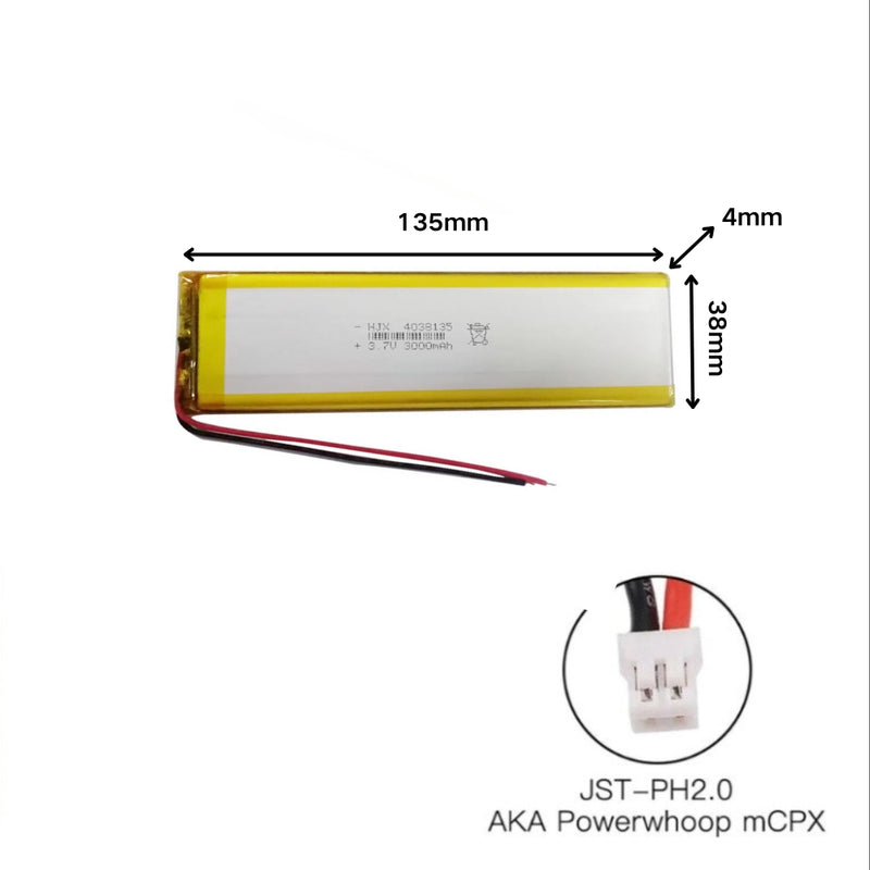 Cargue la imagen en el visor de la galería, [PH2.0-JST Connector][4038135] Universal 3000mAh 3.7V Rechargeable Li-Ion Lithium Polymer Battery - Polar Tech Australia
