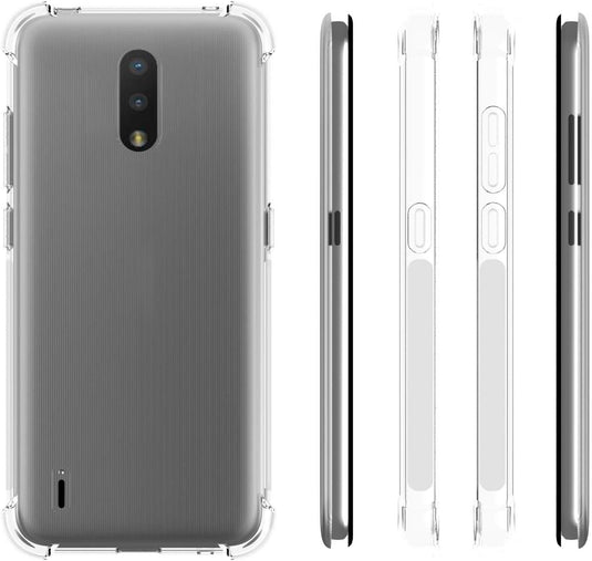 Nokia C2 Tava - AirPillow Cushion Transparent Soft Clear TPU Four Corners Protective Case - Polar Tech Australia